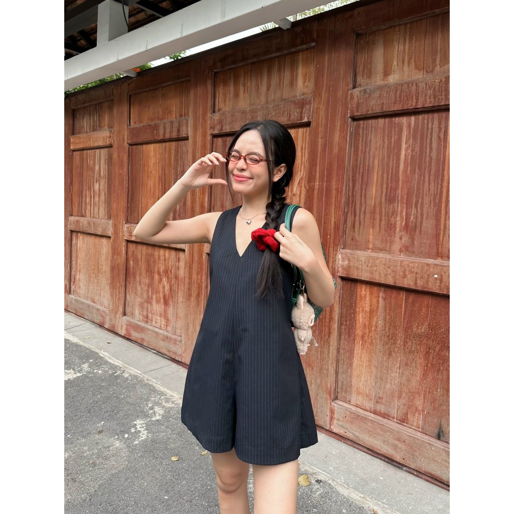 KIDO - Jumpsuit sọc cổ V nơ eo HAZEL JUMPSUIT
