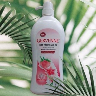Sữa tắm trắng da gervenne 900g từ dâu tây bạch tuyết và lily hồng