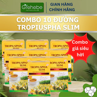Combo 10 Hộp Đường Bắp Ăn Kiêng TROPIUSPHA SLIM - Đường năng lượng thấp (Hộp 50 gói x 2,5g)