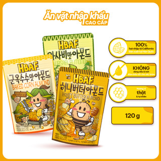 [MUA 1 GÓI 120G TẶNG 1 GÓI 120G NGÂU NHIÊN DATE T10] Hạt Hạnh Nhân Tẩm Vị Hàn Quốc HBAF Thơm Ngon Tiện Lợi