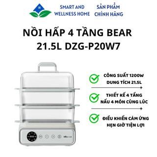 Nồi hấp 4 tầng Bear 21.5L DZG-P20W7 - Bảo hành 18 tháng