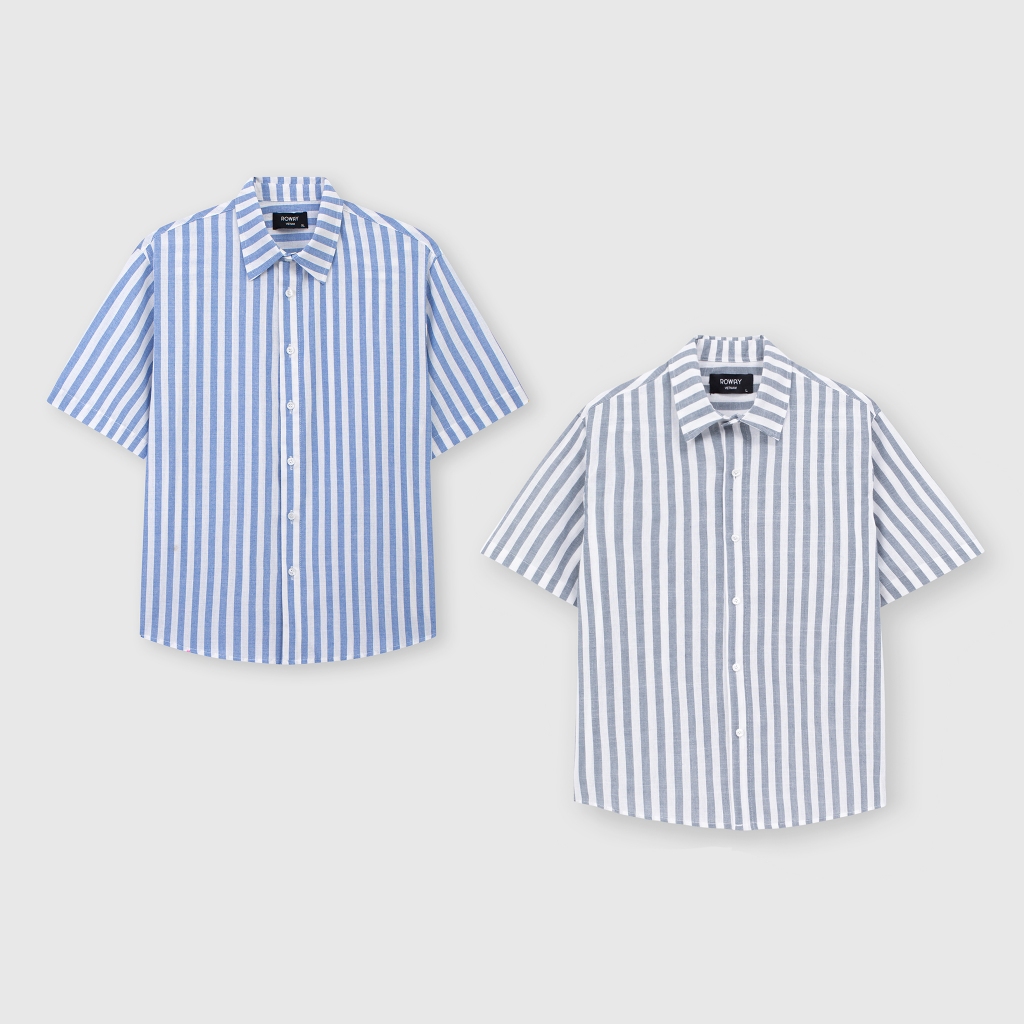 Áo sơ mi ROWAY form regular | Cộc tay linen