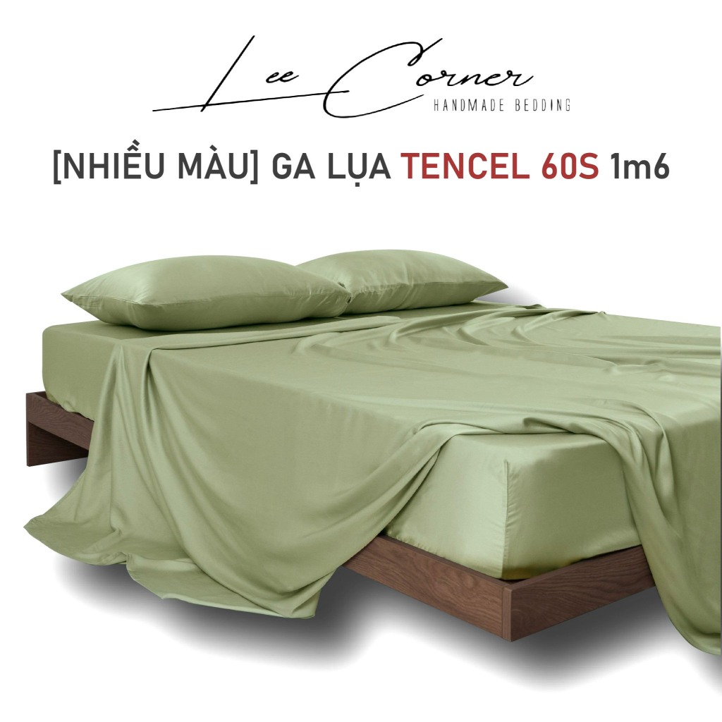 Ga giường Lụa Tencel 1m6x2m LEE CORNER cao cấp, drap bo chun trải nệm 1m6 x 2m, ra bọc đệm mát lạnh 