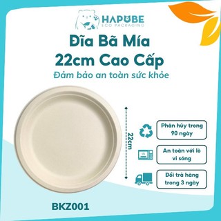 Combo 50 chiếc đĩa bã mía màu nâu cỡ 22cm bkz001