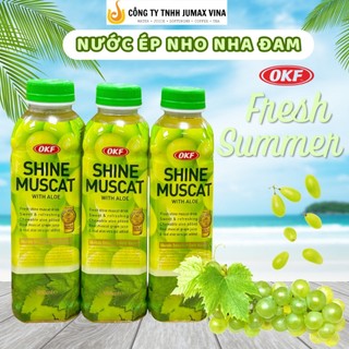 Nước ép nho xanh nha đam OKF có topping nho xanh – chai 500ml