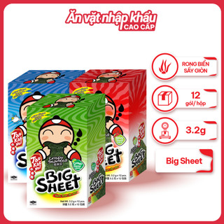 Snack Rong Biển Taokaenoi BIG SHEET Nhiều Vị (Hộp 3.2g x 12 Gói)