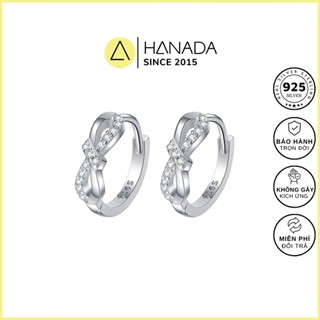 [BẠC 925-BH TRỌN ĐỜI]Khuyên Tai BẠC 925 HANADA Nút Thắt, Bông Tai Đính Đá Tiểu Thư Nữ 1797 D1