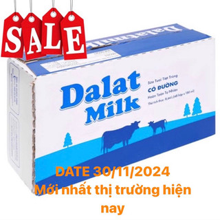 Tiệt trùng có đường Dalatmilk 180ml date tháng 30/11/2024