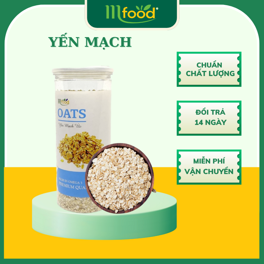 Yến mạch MFOOD Cán Vỡ nhập khẩu Úc Heatlhy Nguyên Chất - Hũ 450g