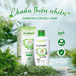 Nước tắm gội thảo dược Dr.papie phòng rôm xảy chai 230ml