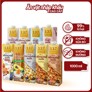 Sữa Hạt 137 Degrees Thái Lan Các Vị Không Đường, Không Đậu Nành, Không Sữa Bò (Hộp 1000ML)
