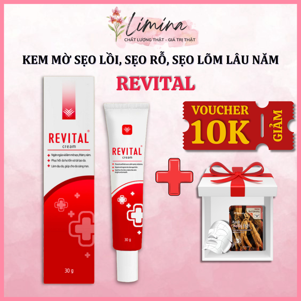 Kem mờ sẹo REVITAL - Kem REVITAL 30g mờ sẹo lồi, sẹo rỗ, sẹo lõm, sẹo lâu năm.. - LIMINA BEAUTY SHOP