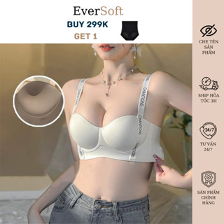 Áo Ngực Su Không Gọng Nâng Ngực Độn Dày Dây Phối Chữ Áo Lót Nữ EverSoft 921