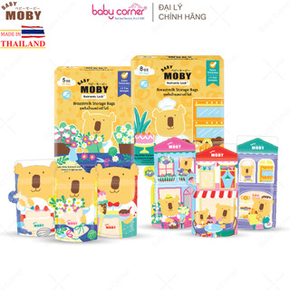 [HSD: 2028 - 2029] Túi Trữ Sữa Moby Baby Thái Lan Cảm Biến Nhiệt, Dung Tích 150ml, 240ml, Hộp 24 Túi, 30 Túi