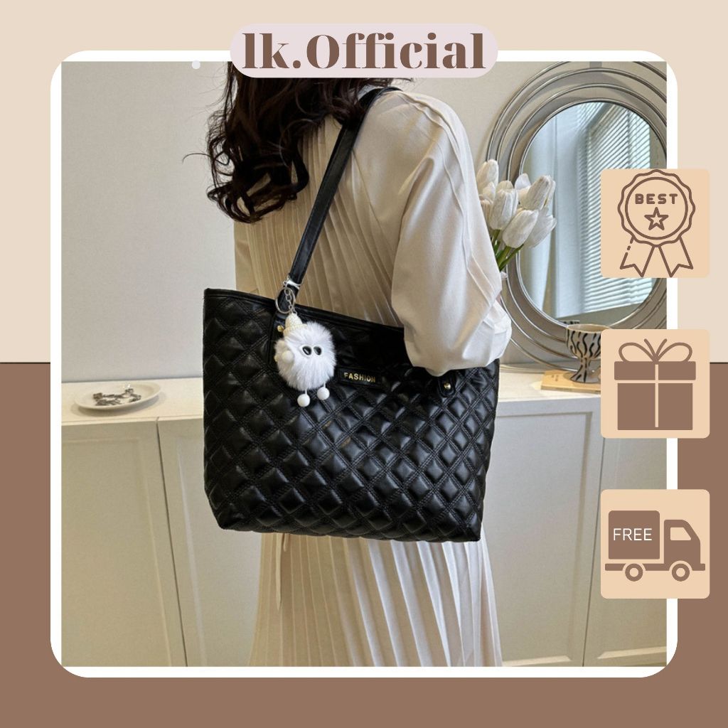 Túi xách nữ túi công sở tote da thêu ô trám đựng vừa laptop đi học đi làm LK537