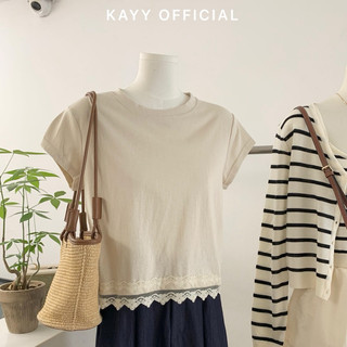 Kayy. áo thun viền gấu ren _ p8287