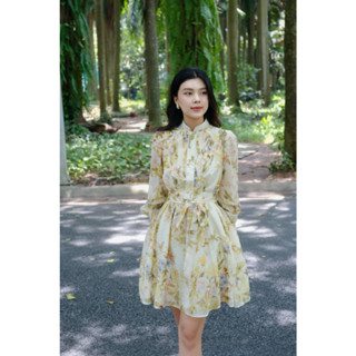 Đầm nữ dáng ngắn dài tay có cổ Azalea Dress | Hà Cúc