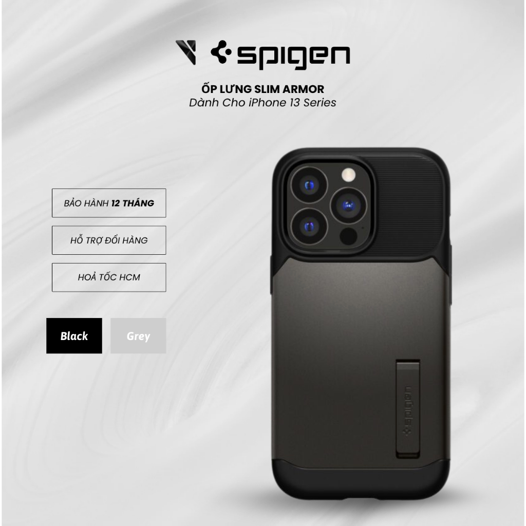 [Hoả Tốc HCM] Ốp Lưng Iphone 13 Pro Spigen Slim Armor