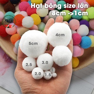 Pom pom SIZE LỚN 5cm 4cm cục bông trang trí HOA GẠO hạt bông pompom cục bông tròn handmade diy