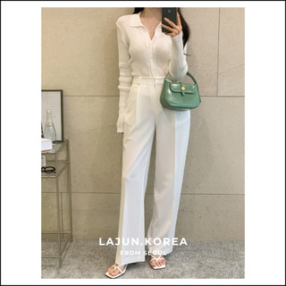 Quần slacks ống suông begin đứng dáng chất poly mềm ít nhăn mùa hè hàn quốc