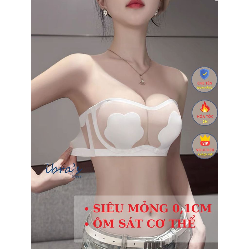Áo Ngực Không Dây Lụa Băng Mút Mỏng iBra's, Áo Lót Quây Chống Tuột Chống Chảy Xệ, Ôm Sát Cơ Thể Không Lộ Viền A91