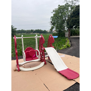 Cầu trượt cao cấp cho bé 2in1 kèm xích đu (tặng kèm khung bóng rổ và bóng nhựa)
