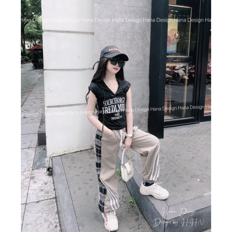 bộ thể thao quần gió bé gái