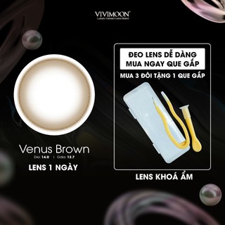 Lens cận 1 ngày VIVIMOON khóa ẩm màu nâu tự nhiên Venus Brown