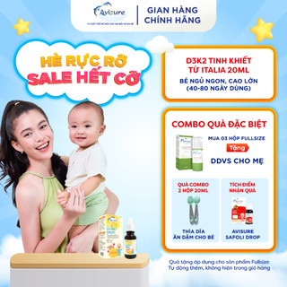 Vitamin D3 K2 tinh khiết Italia Avisure D3MK7 giúp bé cao lớn, ngủ ngon 20ml