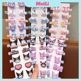 Vỉ 10 kẹp tóc mỏ vịt - Set kẹp tóc mái Sanrio siêu xinh,kẹp tóc Kuromi Cinnnamoroll đáng yêu cho bé (tuyển sỉ)