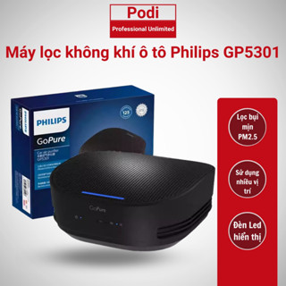 Máy Lọc Không Khí Ô Tô Philips GP5301 Trên Xe Hơi Khử Mùi Hôi, Lọc Bụi Mịn, Hiển Thị Chất Lượng Không Khí - podi92