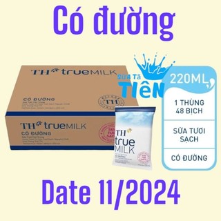 Thùng 48 bịch sữa tươi tiệt trùng có đường TH true MILK 220ml