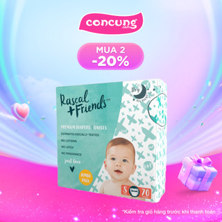 Bỉm/tã dán rascal & friends size s 4-8kg 70 miếng