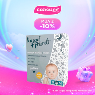 Tã/bỉm quần rascal & friends size m 6-11kg 58 miếng