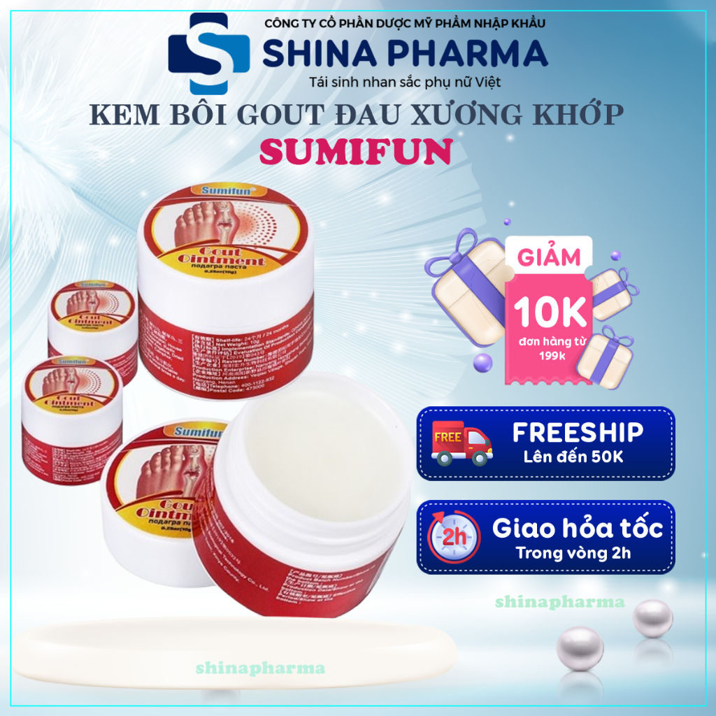 Kem Thảo Dược Bôi Gout Sumifun Gout Ointment - Kem Chăm Sóc Xương Khớp, Giảm Sưng Đau Gout và Xẹp Tophi
