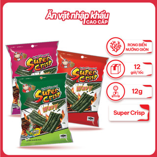 Snack Rong Biển Taokaenoi SUPER CRISP Vị Truyền Thống, Mực, Kim Chi (Gói 12g)