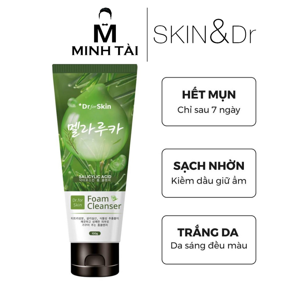 Sữa rửa mặt tràm trà cho da mụn Dr.for Skin Tea Tree 100g