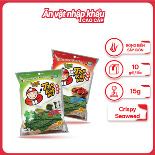 [GÓI NHỎ 15G] Snack Rong Biển Taokaenoi CRISPY SEAWEED Vị Truyền Thống, Cay Ăn Vặt Thái Lan