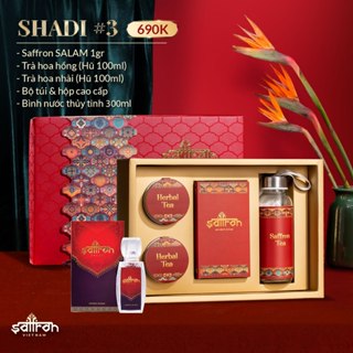  Set quà  TẾT kèm  nhụy hoa nghệ tây Saffron 1gr kèm trà hoa cúc+ trà hoa Hồng 