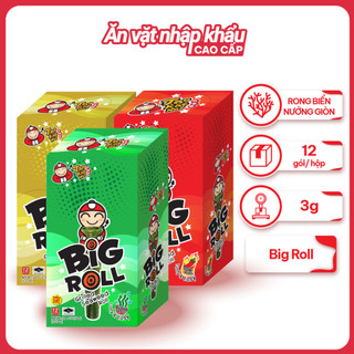 [3 HỘP 12 GÓI TẶNG 1 GÓI SC 12G + 1 GÓI SS 6G] Snack Rong Biển Ăn Liền Thái Lan Taokaenoi BIG ROLL Nhiều Vị