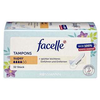 Băng vệ sinh Tampon Facelle 4 giọt 32/56 cái siêu thấm hút dành cho ngày dâu nhiều hàng nhập khẩu Đức