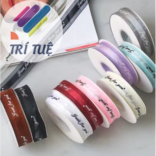 RUY BĂNG VOAN 3 cm in chữ gói hoa, gói quà siêu sang - VPP Trí Tuệ
