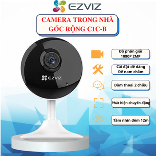 Camera Wifi trong nhà EZVIZ C1C-B/H1C 1080P góc rộng cố định, đế nam châm gắn tường, đàm thoại 2 chiều, chính hãng