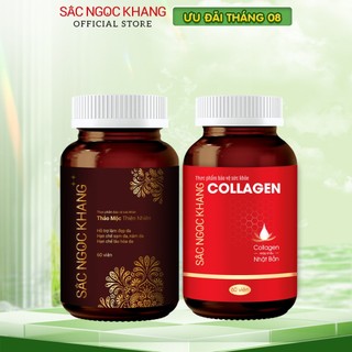 Combo trẻ hóa da cao cấp [viên uống sắc ngọc khang ++ 60 viên & viên uống đẹp da collagen dipeptide sắc ngọc khang 60v