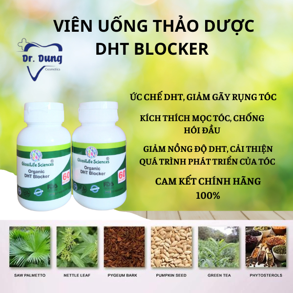 Viên Uống Hữu Cơ DHT Blocker Organic (Hộp 60) Viên Giảm Nhờn Da Đầu Mọc Tóc, Ngăn Rụng Tóc Chính Hãng Ấn Độ| Dr.Dung Ski