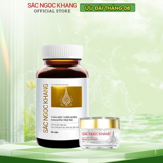 Bộ đôi kết hợp giảm nám 1 [Viên uống Sắc Ngọc Khang vi tảo lục &  Kem dưỡng da ban đêm Sắc Ngọc Khang 10g]