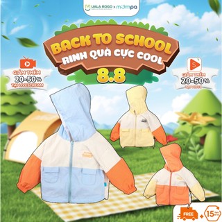Áo khoác cho bé Mompa 1 - 5 tuổi vải gió 2 lớp chống bụi bẩn kháng khuẩn vải lót lưới mềm mại 516
