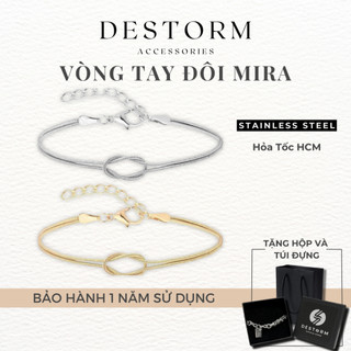 Vòng Tay Đôi Destorm Mira Cho Nam Nữ, Vòng Tay Cặp Thép Không Gỉ Cao Cấp,  Có Hộp Và Túi Đựng