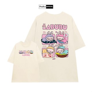 Áo Thun Nữ, Áo Phông Unisex By PEABOO Mã TN Labubu Dream Chất Cotton Thoáng Mát Form Rộng Tay Lỡ Cho Nam Nữ
