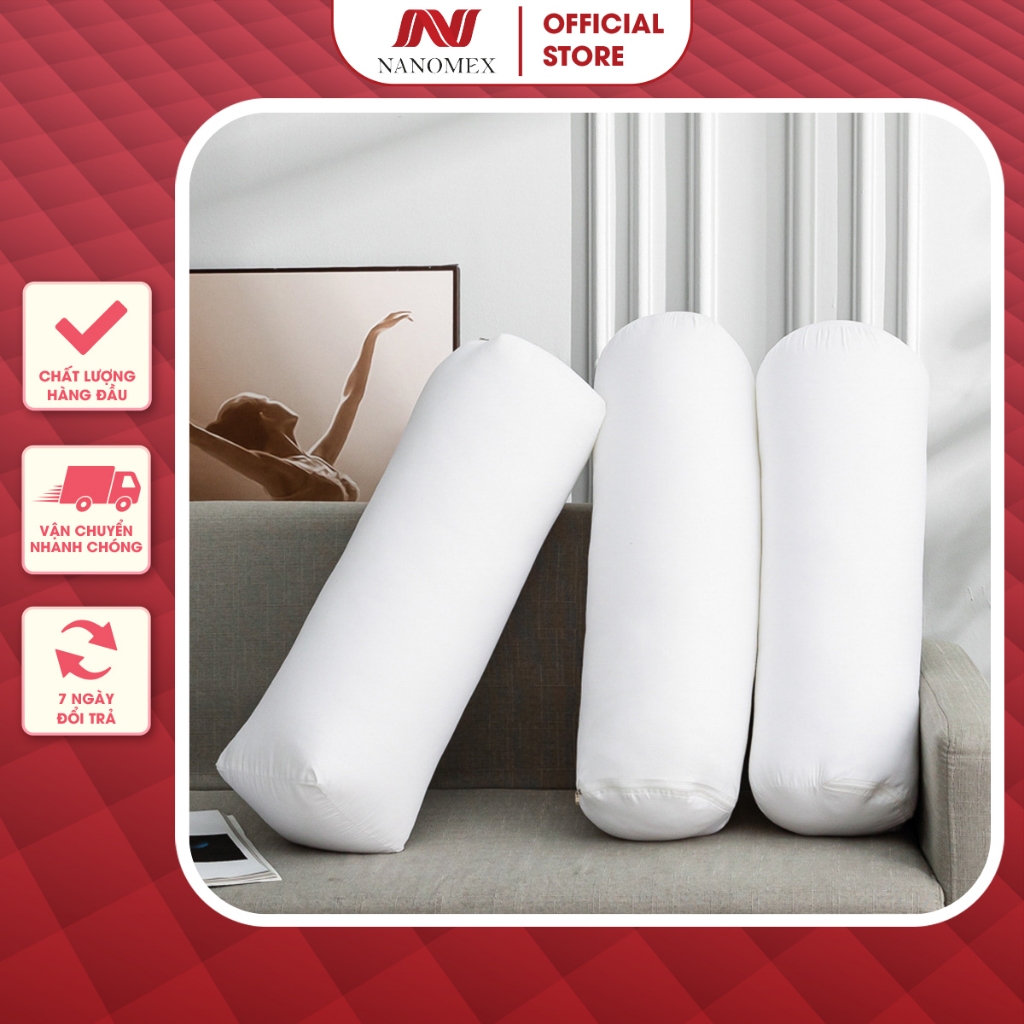 Vỏ gối ôm tiêu chuẩn khách sạn 35x100cm vải T350 100% Cotton - Nanomex